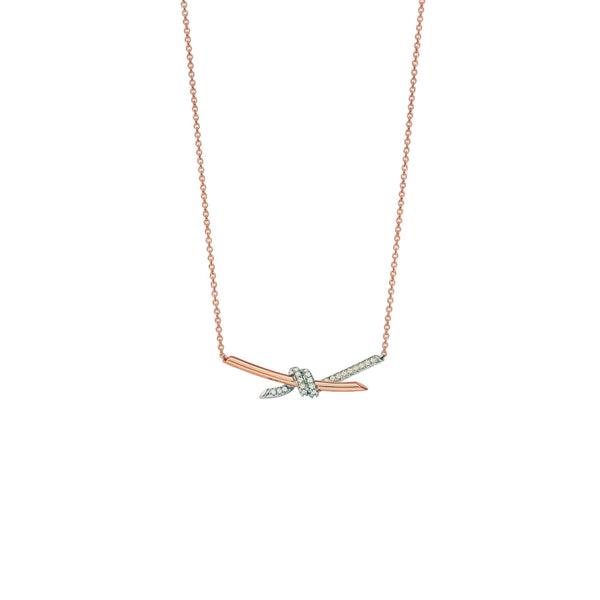 COLLAR KNOT ROSEGOLD HALF ZIRCONIAS