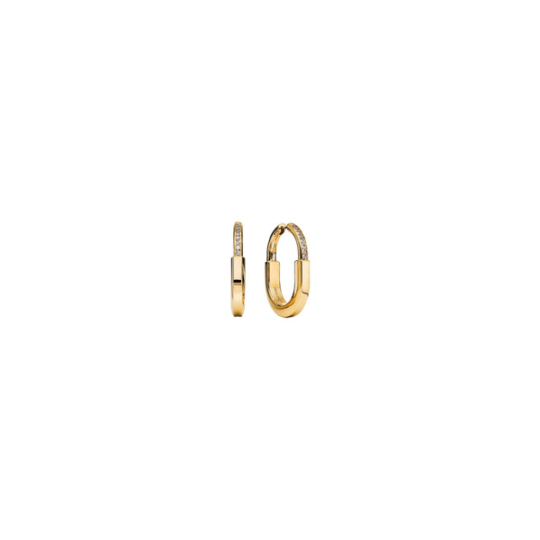 ARETES T LOCK GOLD HALF ZIRCONIAS