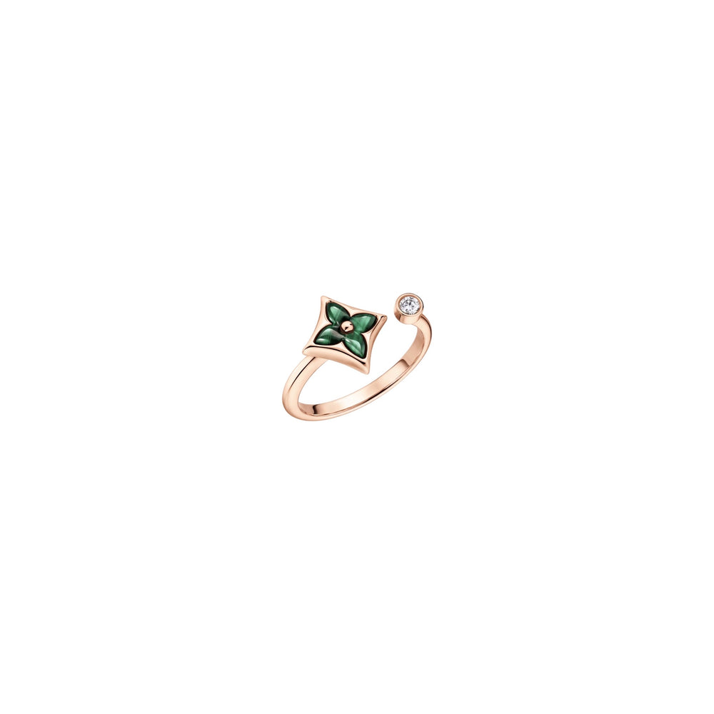 ANILLO LV GREEN BLOSSOM STAR ROSE GOLD