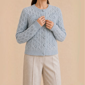 CARDIGAN CASHMERE BLUE JW