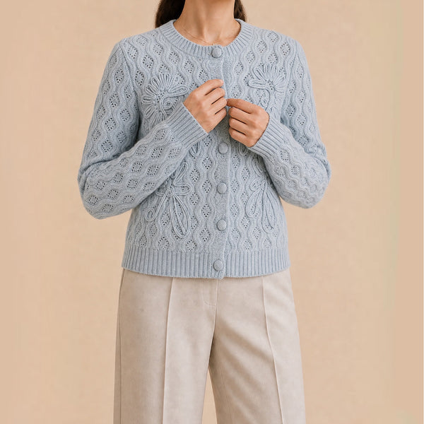 CARDIGAN CASHMERE BLUE JW