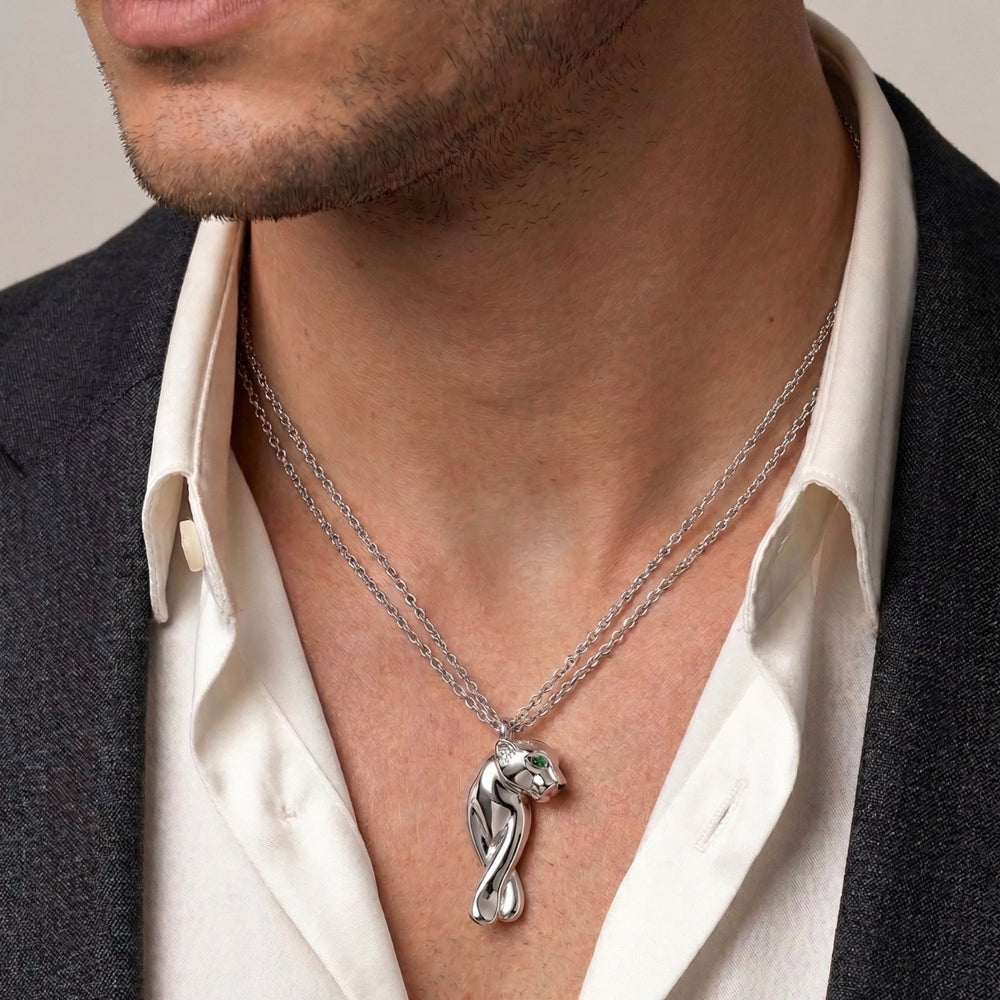 COLLAR PANTHERE LISO SILVER