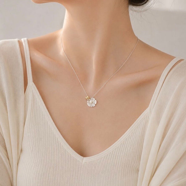 COLLAR T FLOWER SILVER
