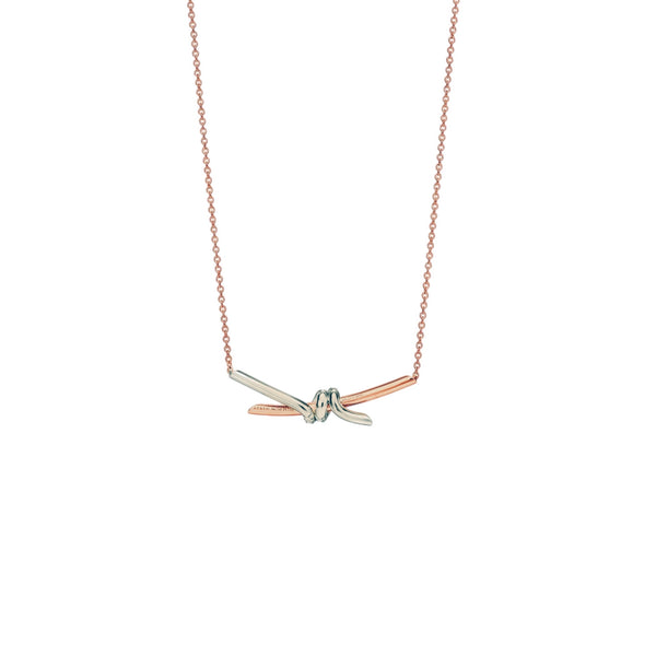 COLLAR KNOT ROSEGOLD HALF ZIRCONIAS