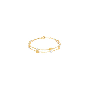 PULSERA C GOLD DOBLE PEARL