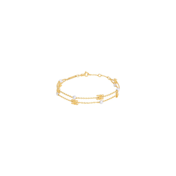 PULSERA C GOLD DOBLE PEARL