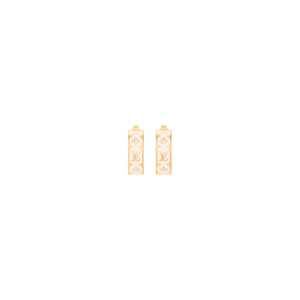 ARETES LV MONOGRAM ENAMEL WHITE