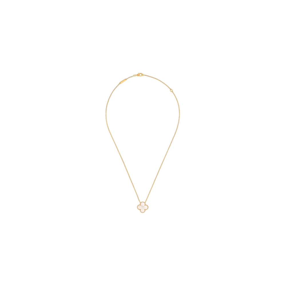 COLLAR TREBOL GOLD-WHITE