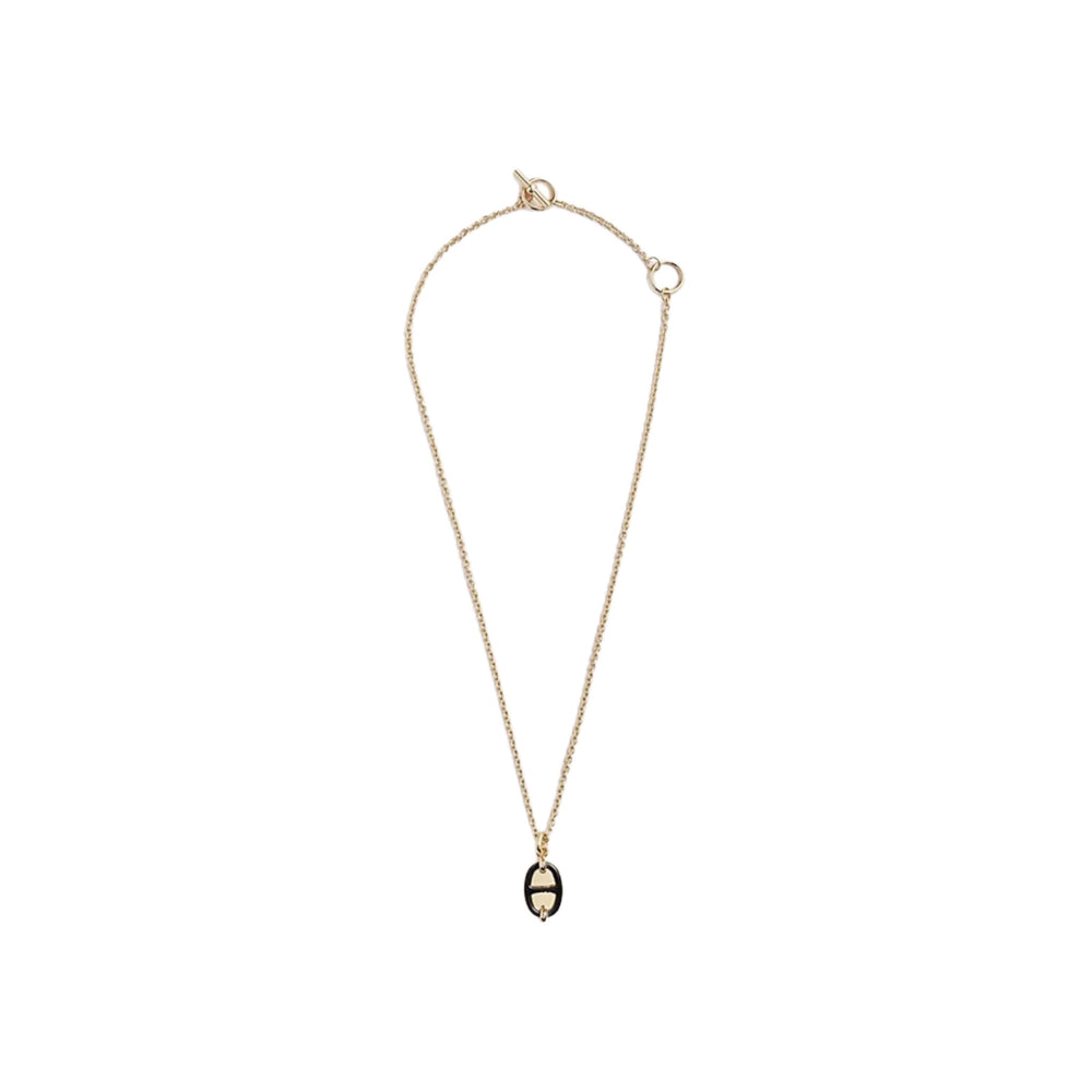 COLLAR H MINI MAILLON GOLD-BLACK