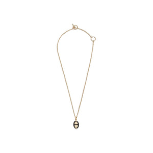 COLLAR H MINI MAILLON GOLD-BLACK