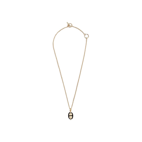 COLLAR H MINI MAILLON GOLD-BLACK