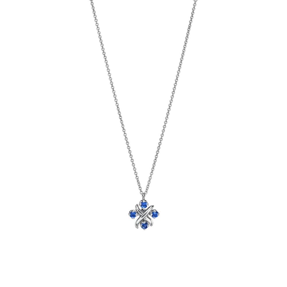 COLLAR T SIXTEEN STONE SILVER BLUE