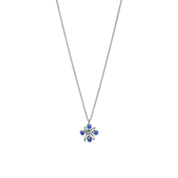 COLLAR T SIXTEEN STONE SILVER BLUE
