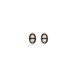 ARETES H MINI MAILLON GOLD-BLACK