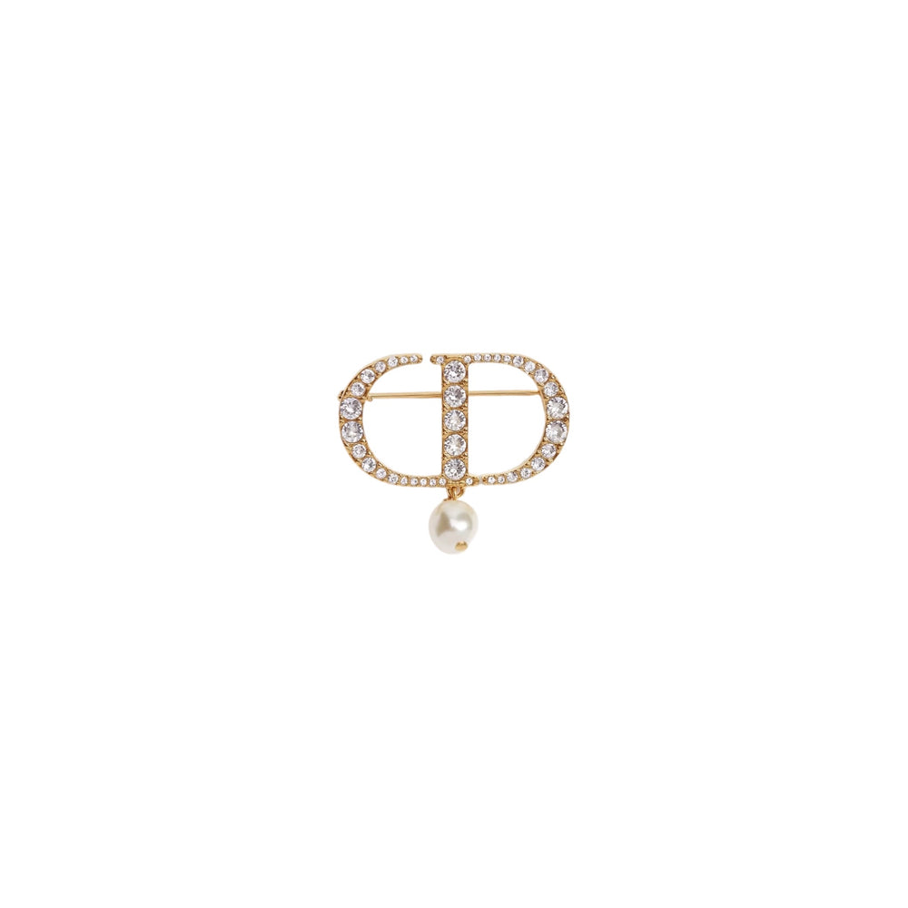 BROCHE CD GOLD ZIRCONIAS PEARL
