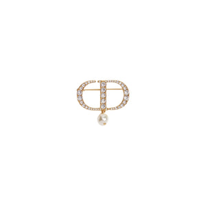 BROCHE CD GOLD ZIRCONIAS PEARL