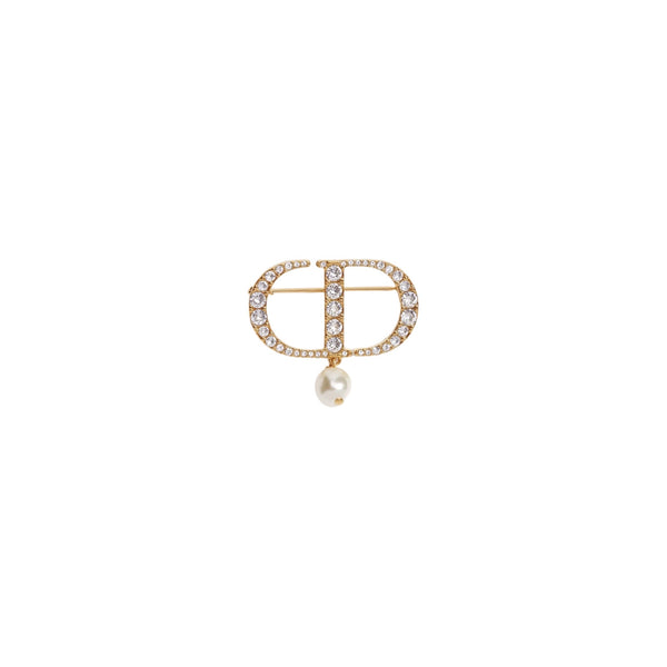 BROCHE CD GOLD ZIRCONIAS PEARL