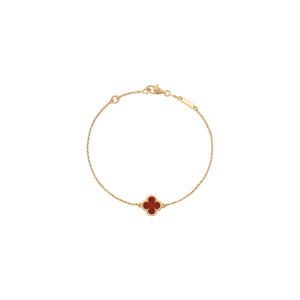 PULSERA ONE TRÉBOL GOLD RED