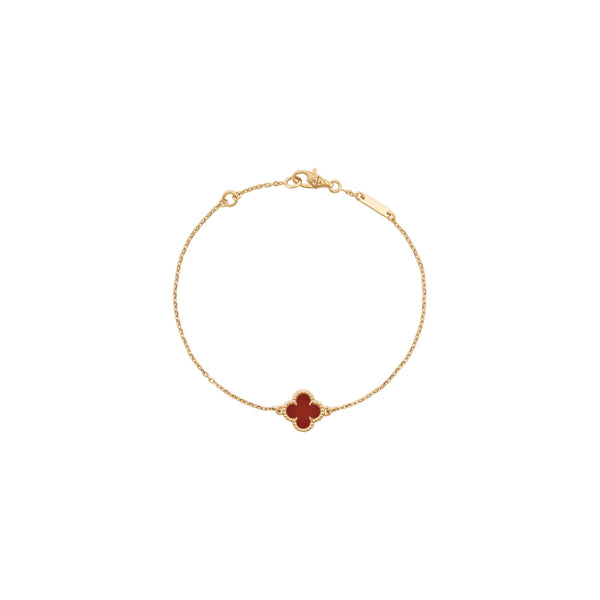 PULSERA ONE TRÉBOL GOLD RED