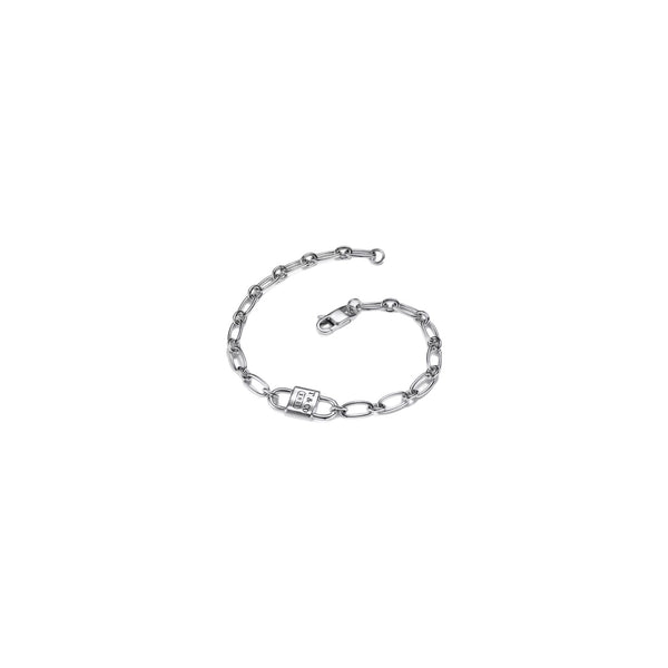 PULSERA T SILVER PADLOCK
