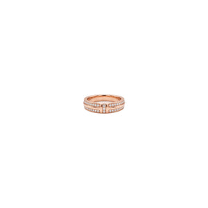 ANILLO DOBLE T ROSE GOLD ZIRCONIAS