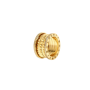 ANILLO BV BUMPS GOLD ZIRCONIAS
