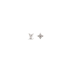 ARETES LV LOGO FLOWER SILVER