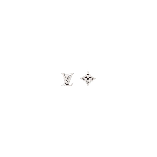 ARETES LV LOGO FLOWER SILVER