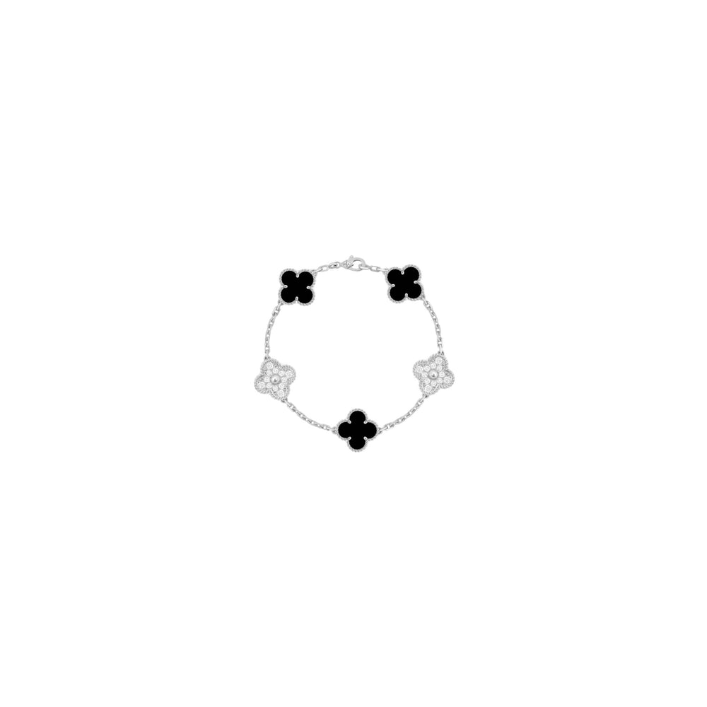 PULSERA VF TREBOL BICOLOR SILVER BLACK