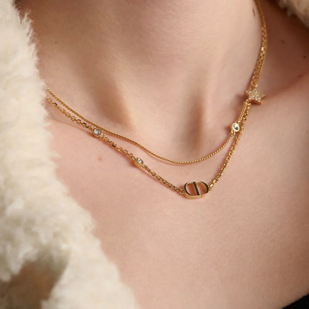 COLLAR CD DOBLE PETIT GOLD
