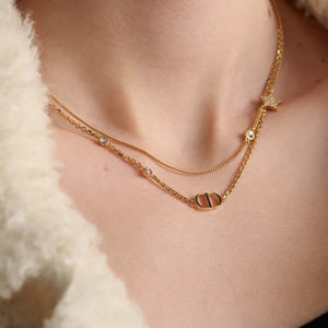 COLLAR CD DOBLE PETIT GOLD