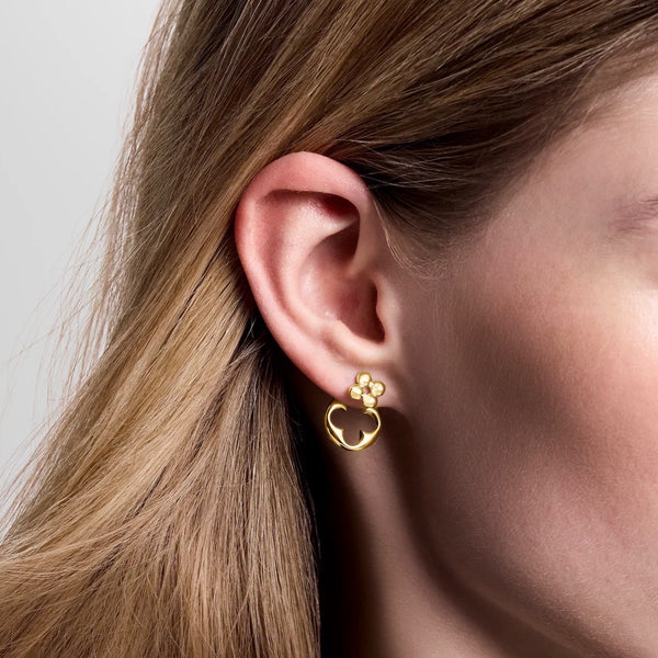 ARETES LV FLOWERGRAM GOLD