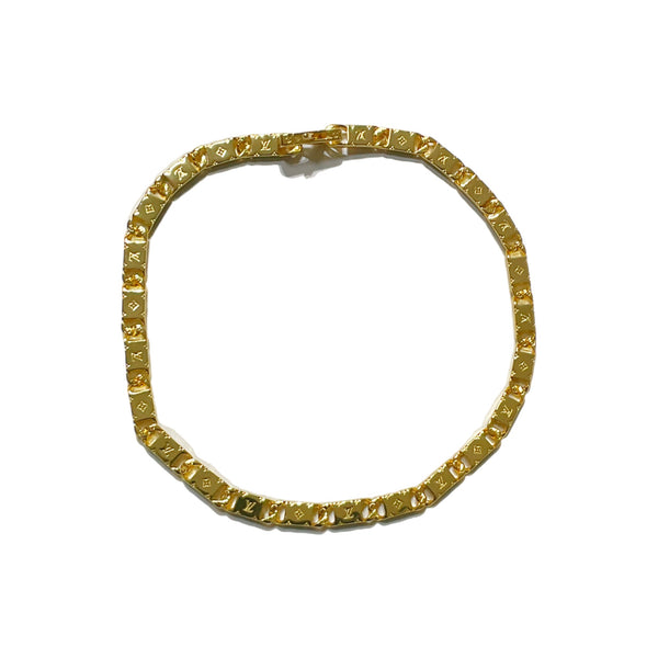 COLLAR ESLABONES GRABADO LV GOLD