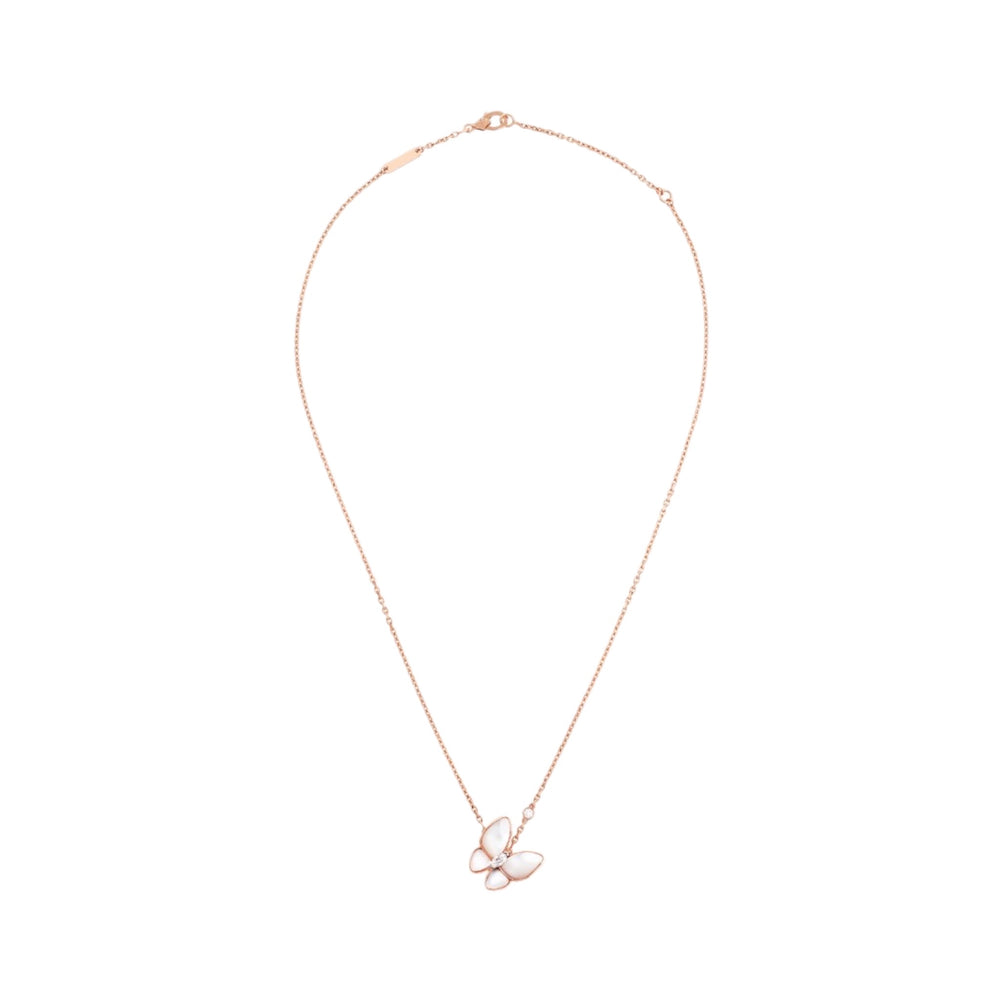 COLLAR MARIPOSA ROSE GOLD WHITE