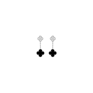 ARETES VF COLGANTE DOBLE SILVER BLACK