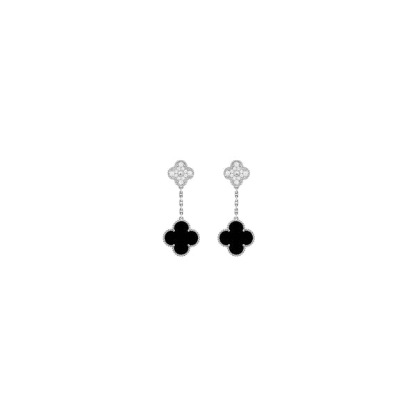 ARETES VF COLGANTE DOBLE SILVER BLACK