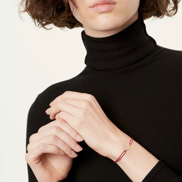 PULSERA SMILE DE TELA RED