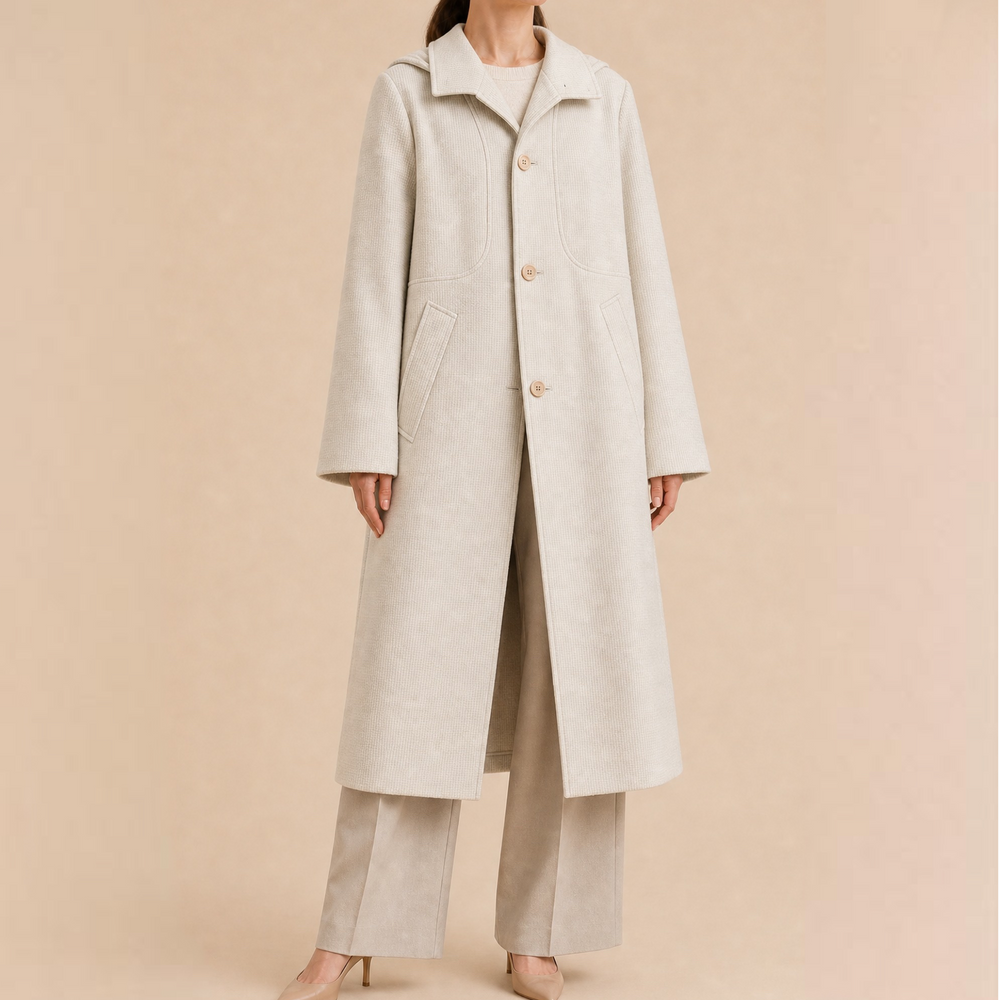 GABARDINA BEIGE CUELLO ALTO JW