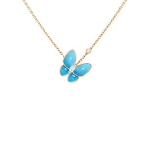 COLLAR MARIPOSA TURQUESA GOLD