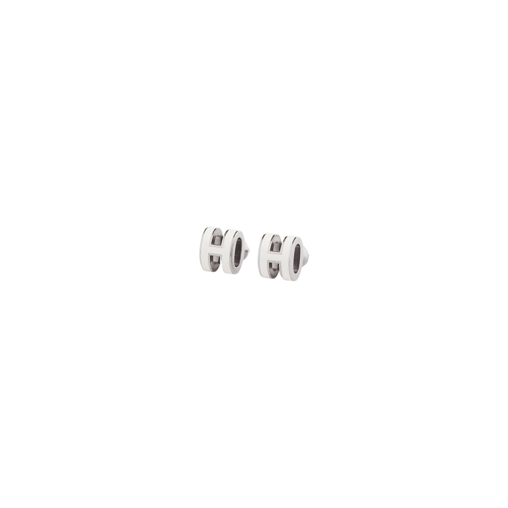 ARETES POP H SILVER-WHITE