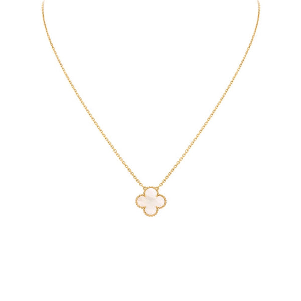 COLLAR TREBOL GOLD-WHITE