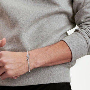 PULSERA T KNOT DELGADA SILVER ALL ZIRCONIAS