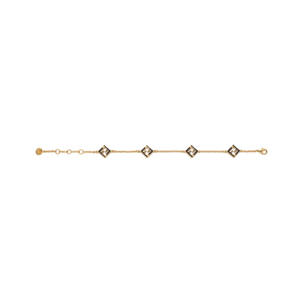 PULSERA F FOREVER BLACK GOLD