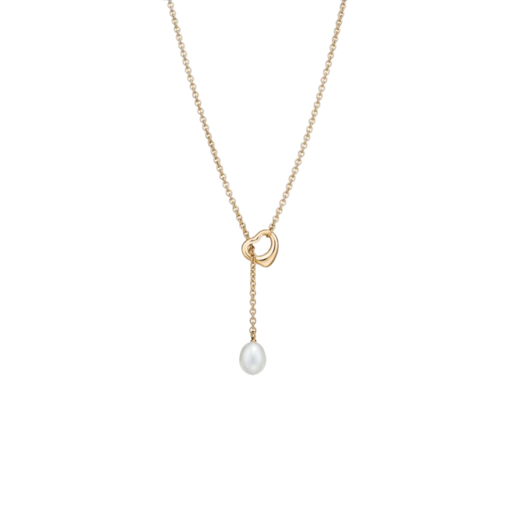 COLLAR T TIPO LAZO OPEN HEART GOLD