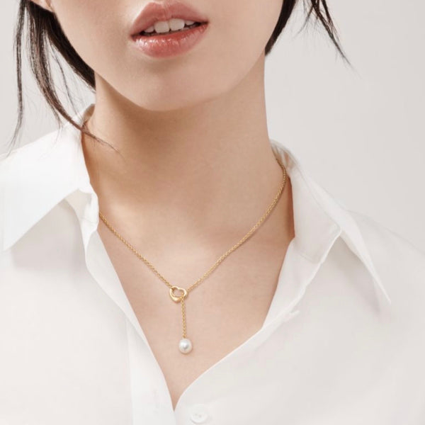 COLLAR T TIPO LAZO OPEN HEART GOLD