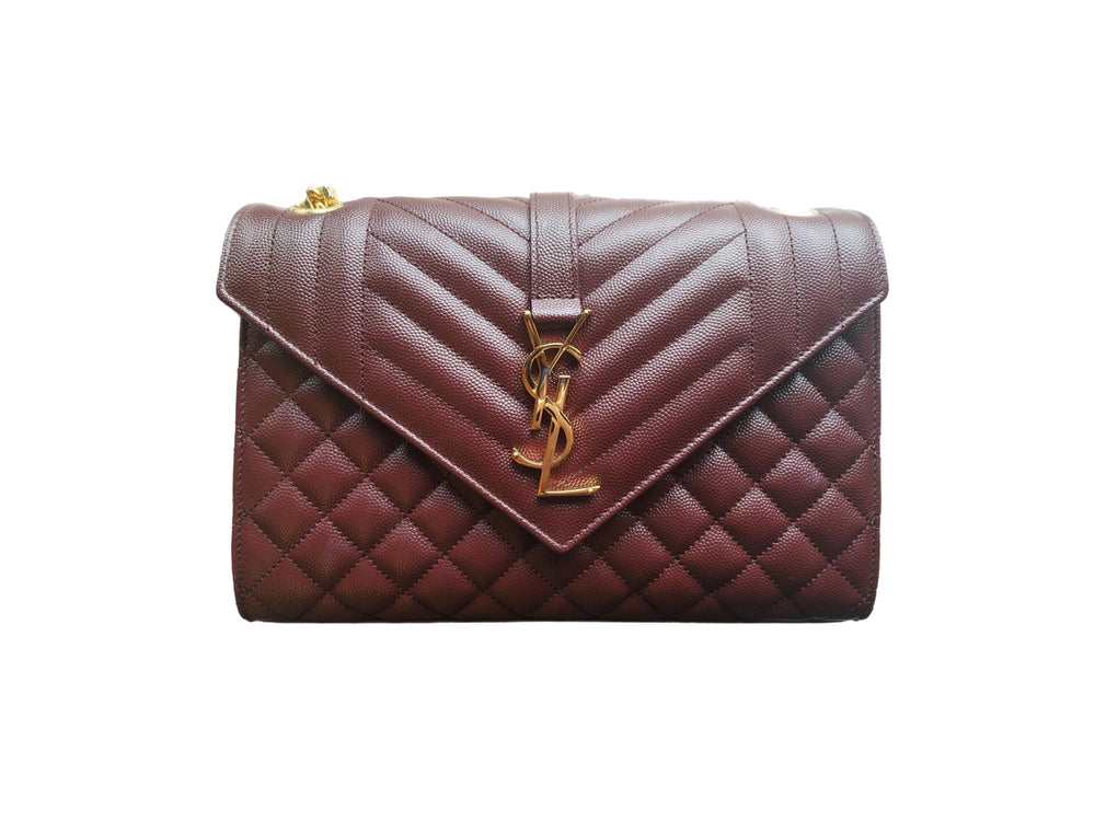 BOLSO YSL CON CADENA BURDEOS