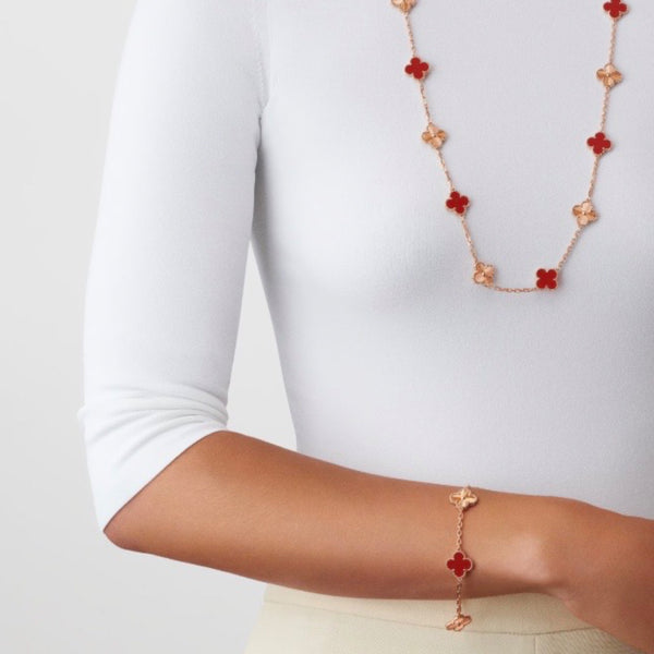 PULSERA VF ALHAMBRA ROSE GOLD-RED