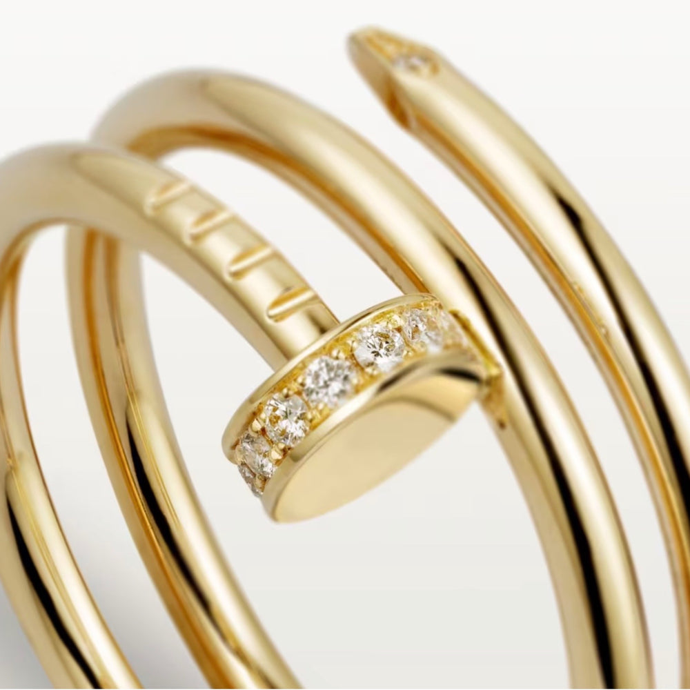 ANILLO CLAVO DOBLE GOLD ZIRCONIAS