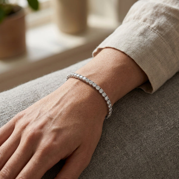 PULSERA T DE TENNIS DIAMONDS SILVER