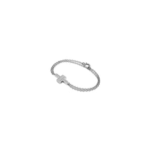 PULSERA T DOUBLE CHAIN SILVER